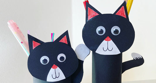 Craft activity: make a feline pen pot!