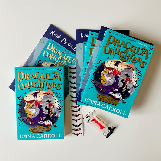Book subscription box for kids featuring Dracula & Daughters by Emma Carroll