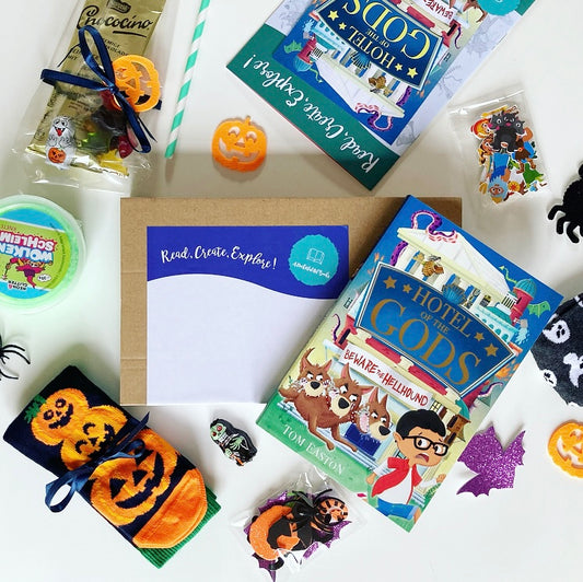 Halloween Book Box from A Pocketful Of Books, books and treats for Halloween for kids