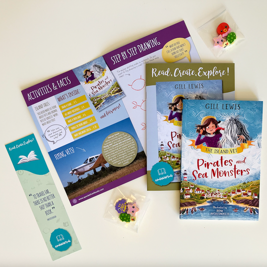 Kids book subscription box with The Island Vet by Gill Lewis