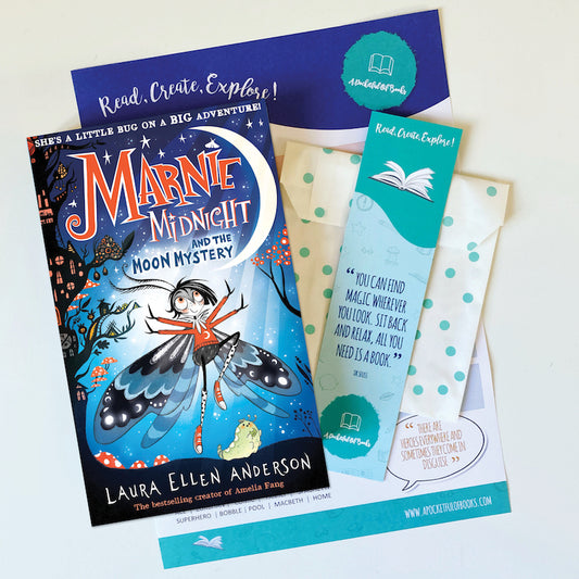 Children's book 'Marnie Midnight and the Moon Mystery' by Laura Ellen Anderson. Handpicked English books for kids.