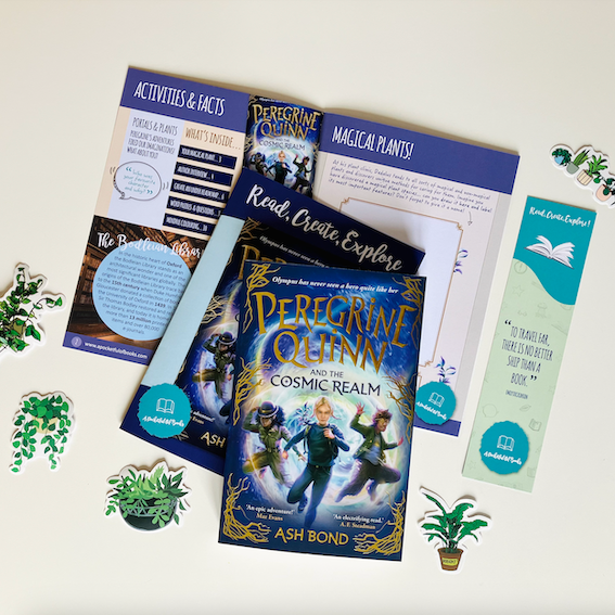 Monthly kids subscription box with Peregrine Quinn And The Cosmic Realm by Ash Bond