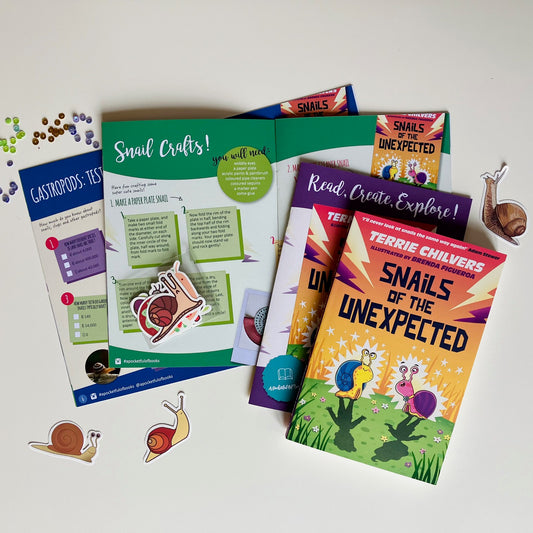 Kids monthly book subscription featuring Snails Of The Unexpected by Terrie Chilvers