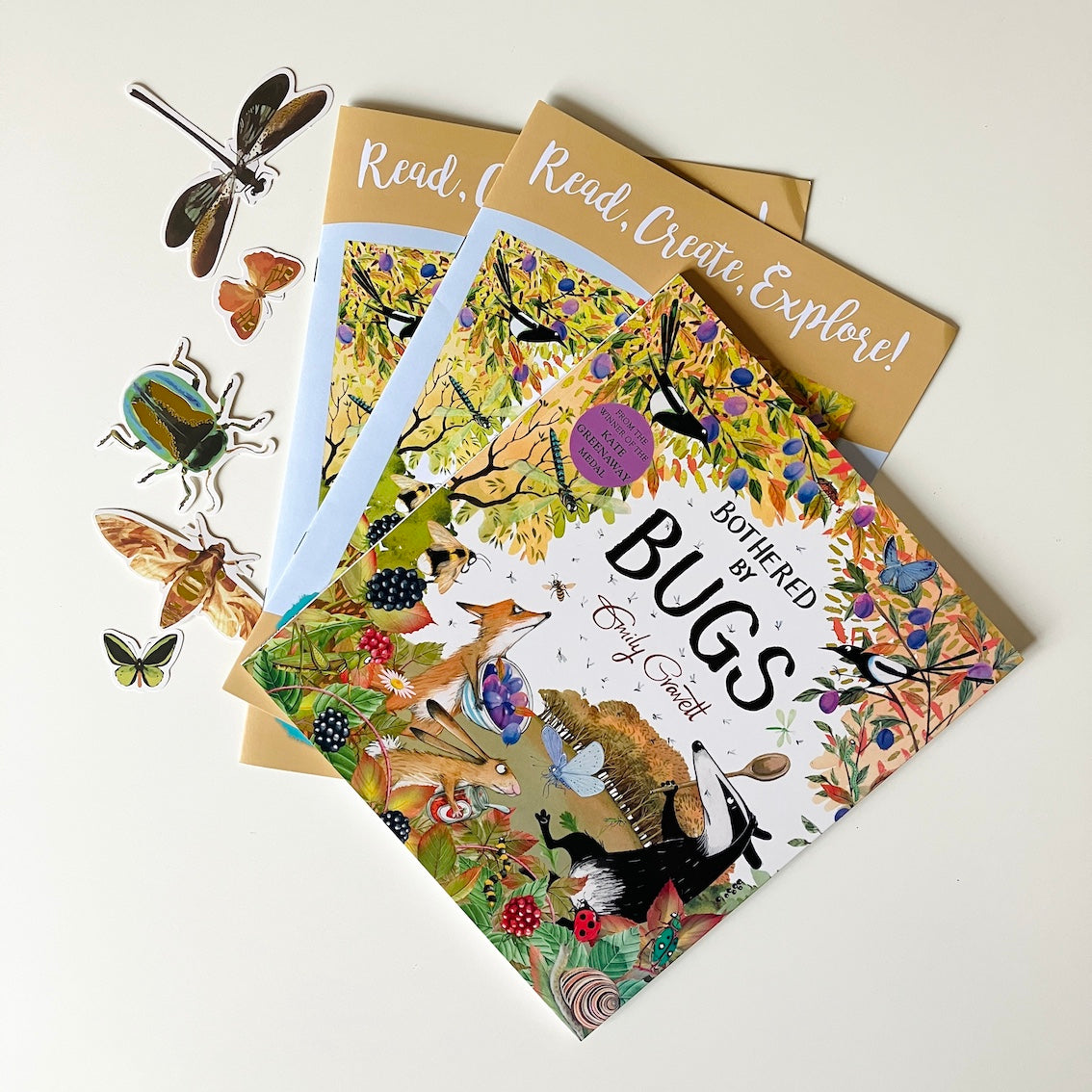 Monthly book subscription for children, with picture book Bothered By Bugs by Emily Gravett. 