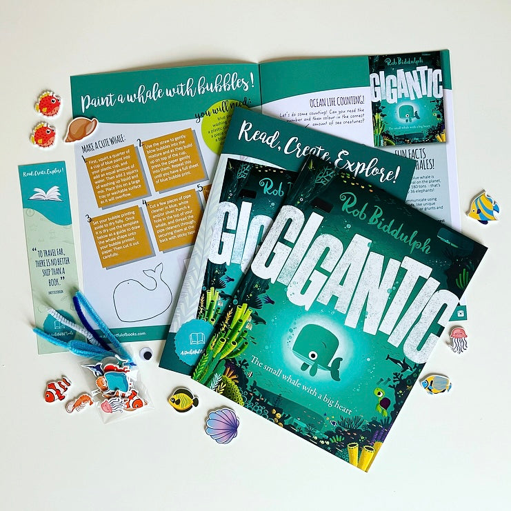 Gigantic by Rob Biddulph in our monthly book subscription club for kids.