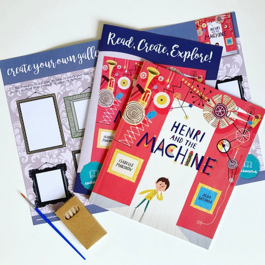 Childrens subscription book box featuring Henri And The Machine