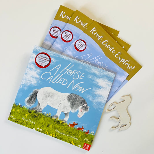 Monthly children's book subscription featuring A Horse Called Now by Ruth Doyle