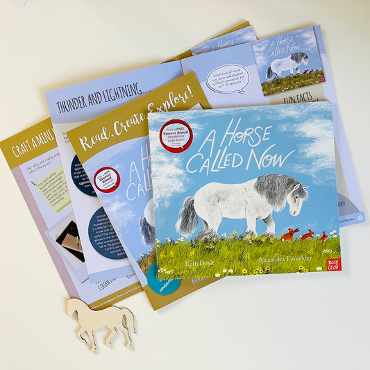 Monthly children's book subscription featuring A Horse Called Now by Ruth Doyle
