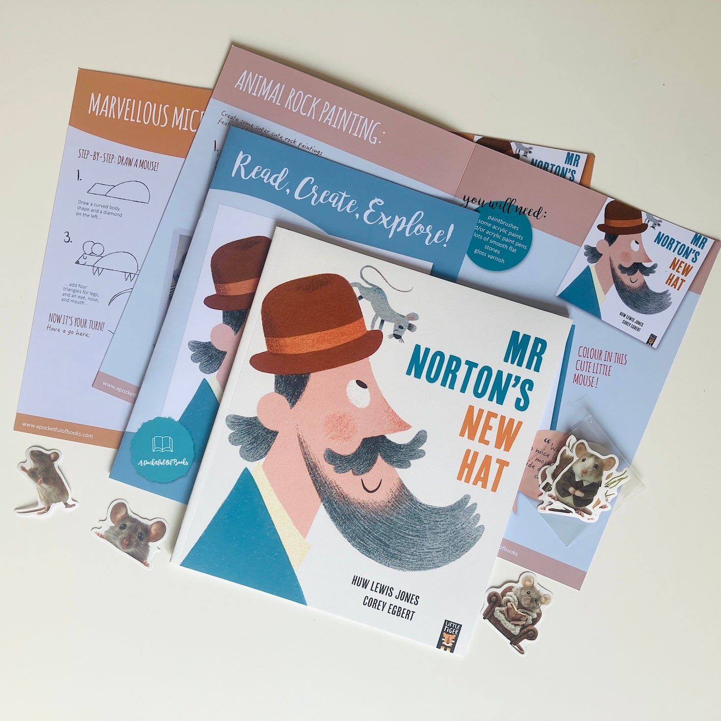 A children's book subscription with picture book and matching activity book for 'Mr Norton's New Hat'  by Huw Lewis Jones