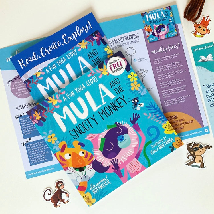 Kids subscription book box with Mula And The Snooty Monkey