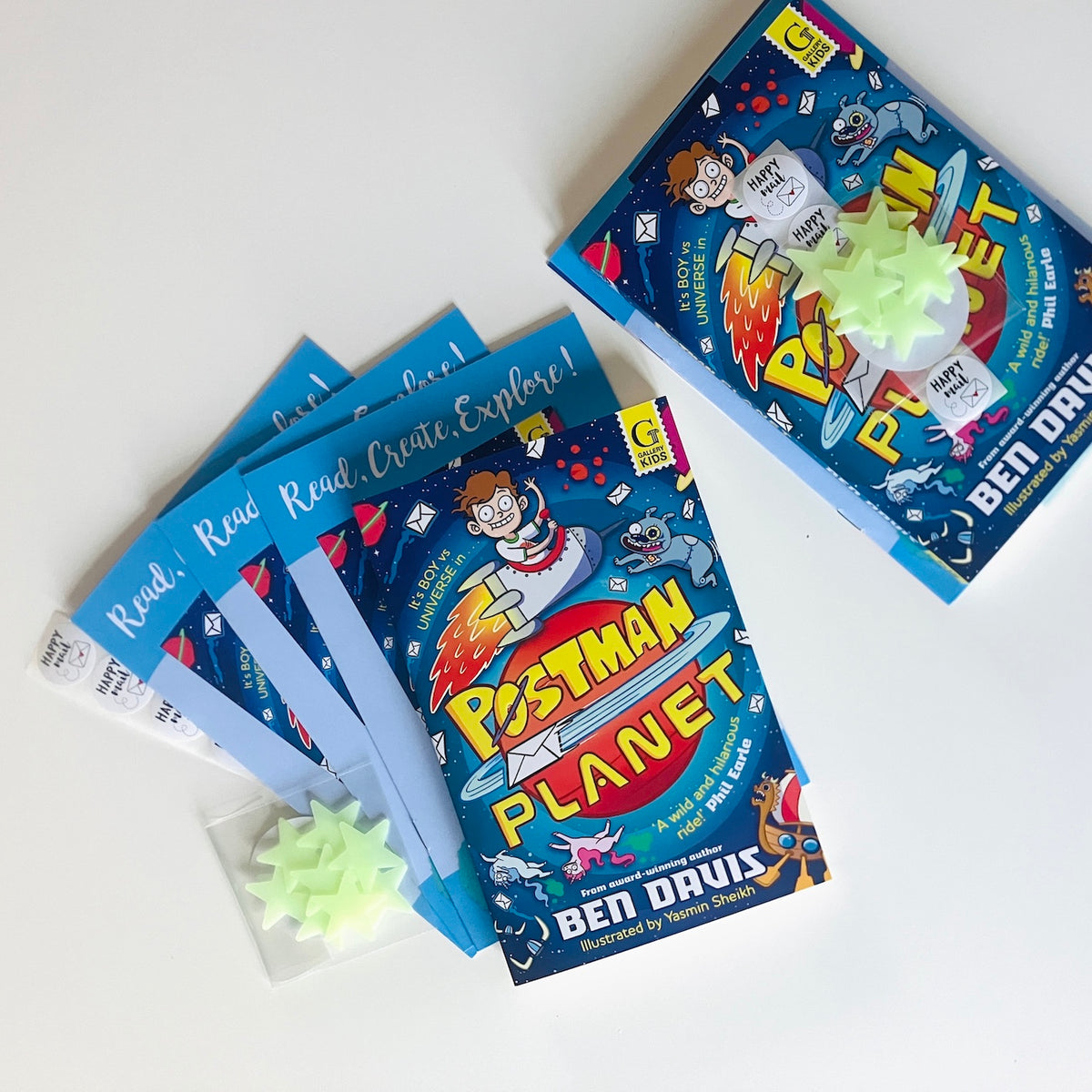 Kids book subscription featuring Postman Planet by Ben Davies