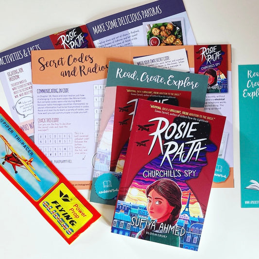 A Pocketful Of Books subscription box for middle grade readers with Rosie Raja