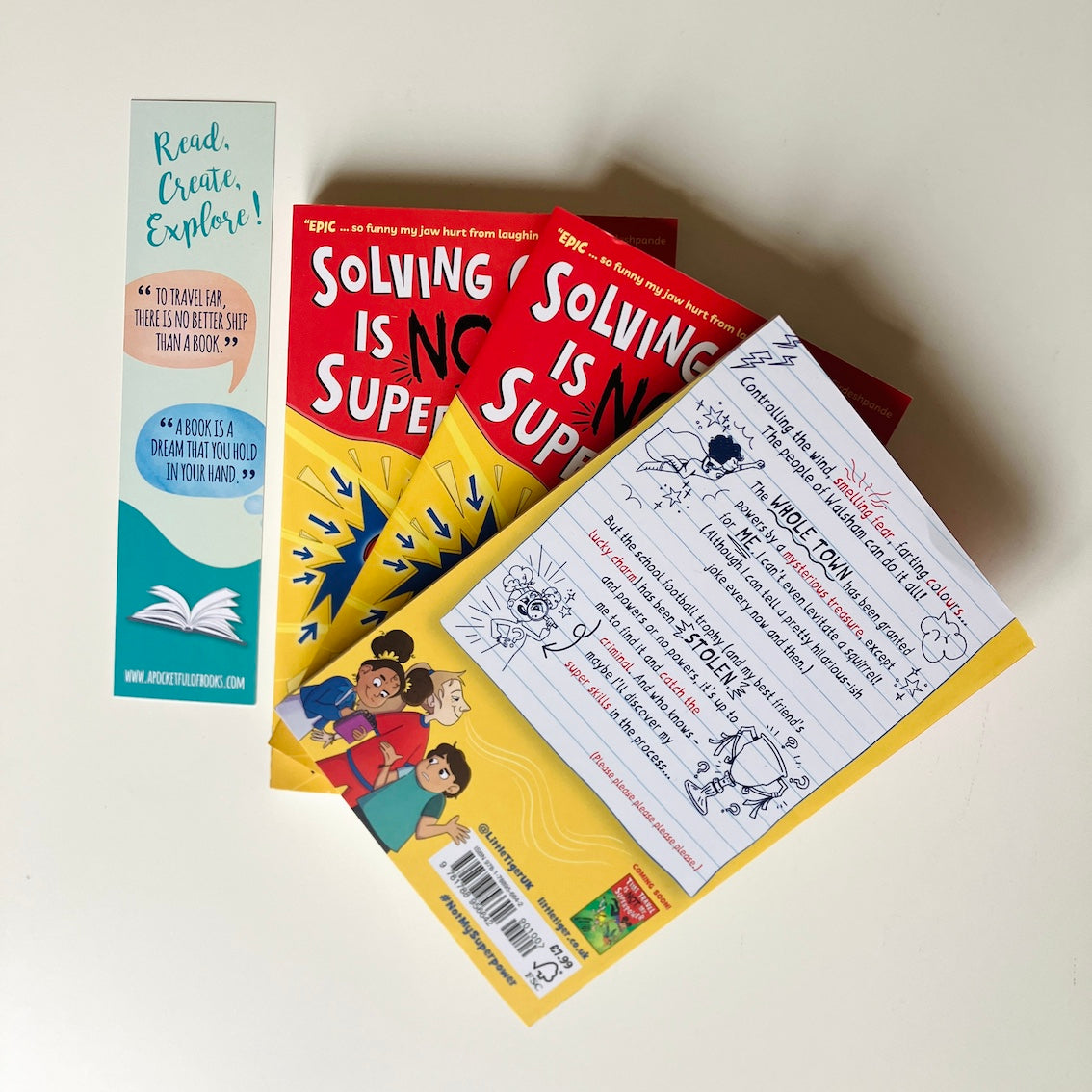Children's book subscription box with Solvimg Crimes is NOT my Superpower by Nathanel Lessore