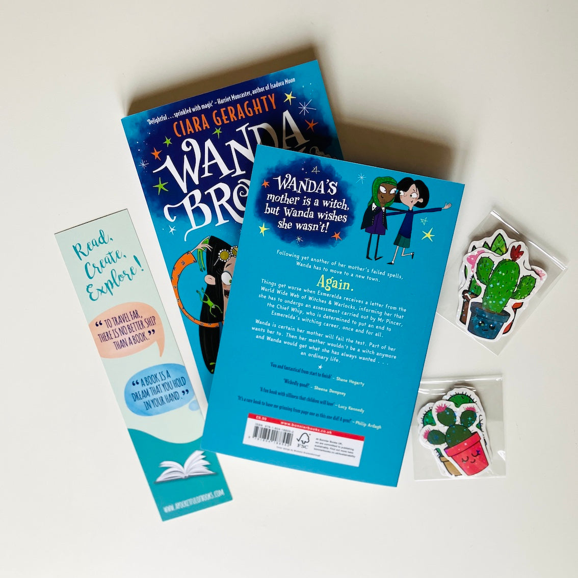 Children's book titled 'Wanda Broom' with activity sheets, from monthly kids book subscription box.