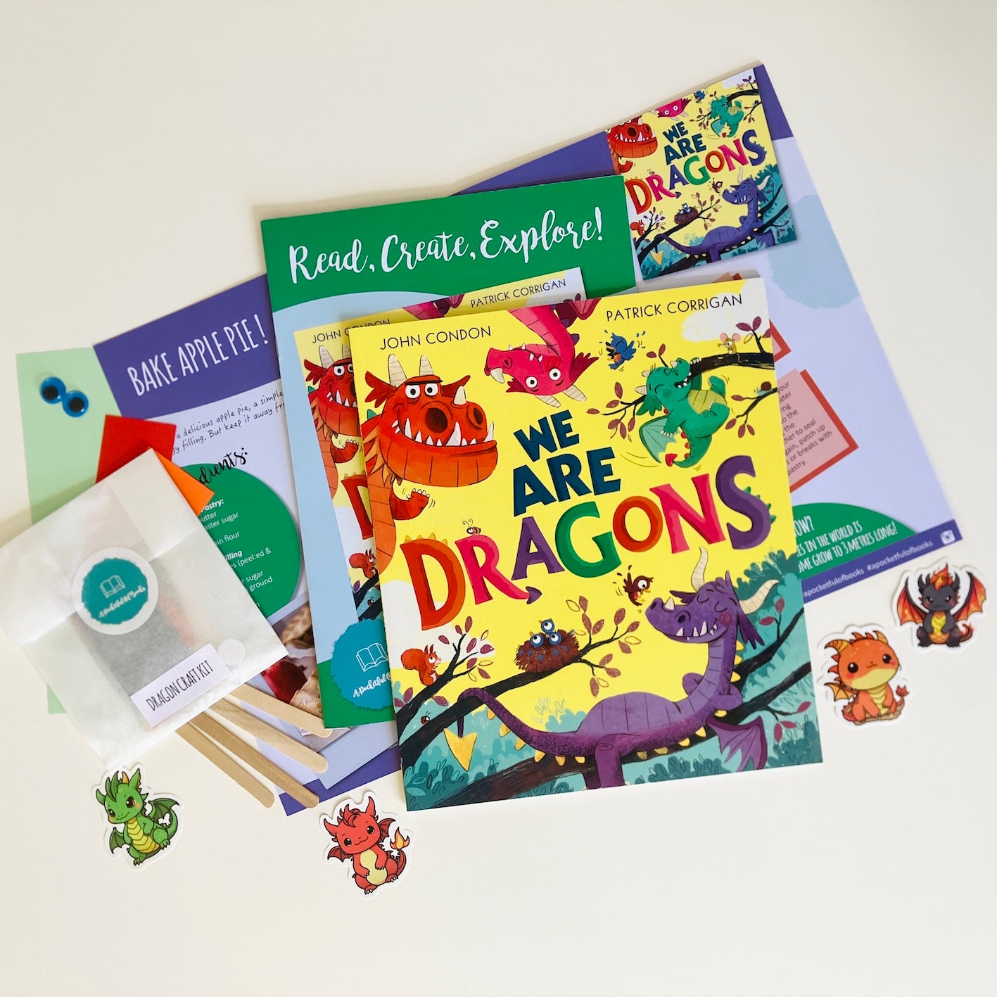 Kids' book subscription featuring We Are Dragons picture book by John Condon