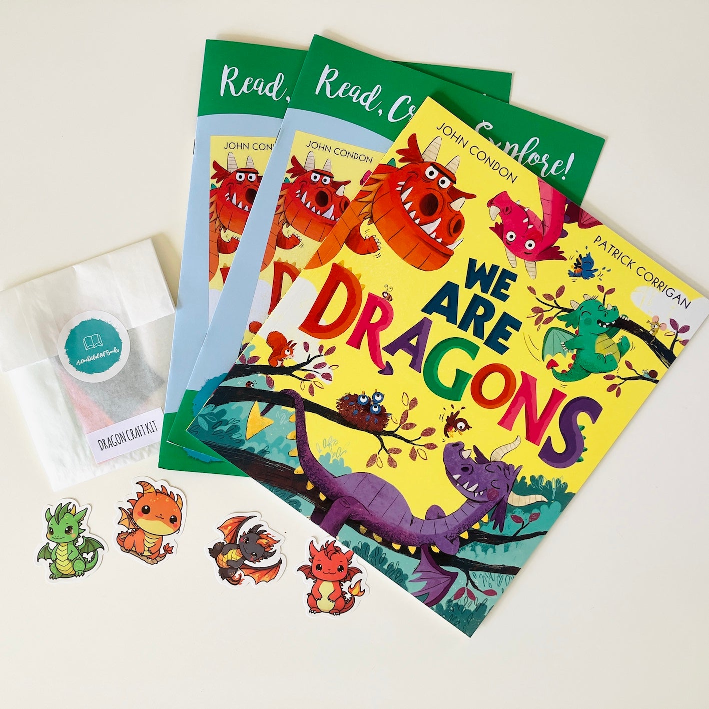 Kids' book subscription featuring We Are Dragons picture book by John Condon