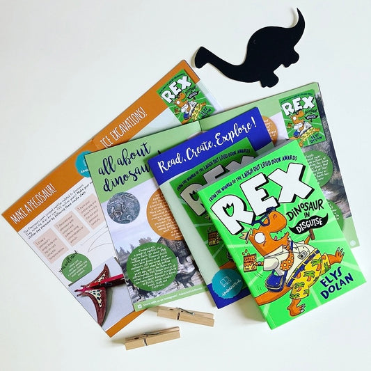 Our monthly book club for kids features brilliant books delivered to our door. This issue includes Rex, Dinosaur In Disguise.